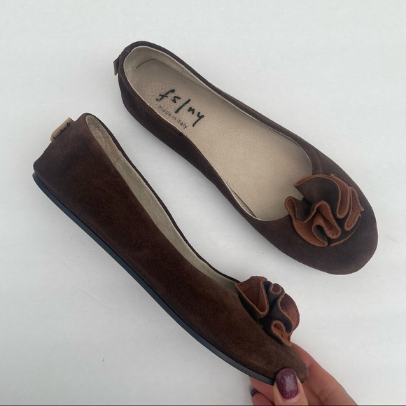 fs/ny brown suede flats shoes size 8.5 - Picture 2 of 14